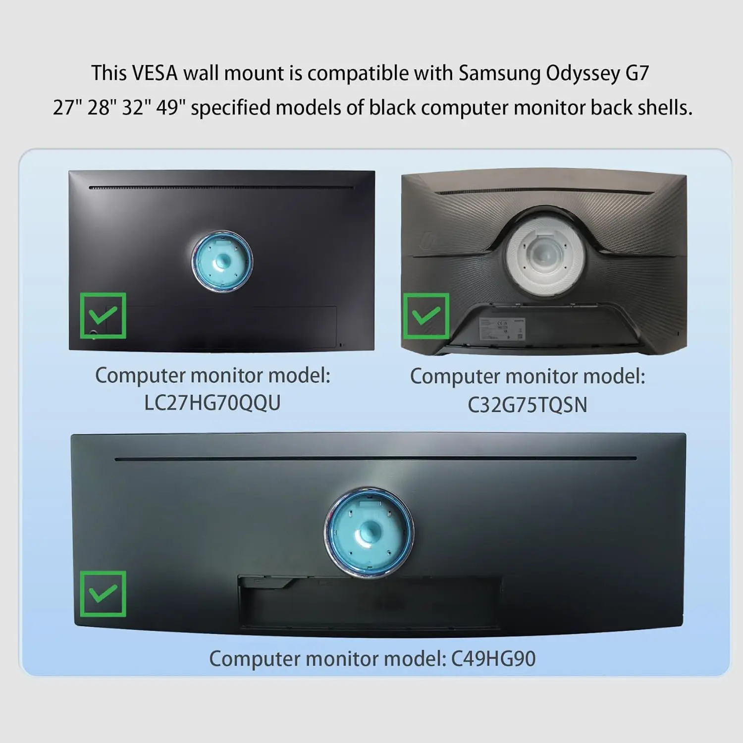 Soporte de pared VESA para monitores Samsung Odyssey curvos - imagen 4