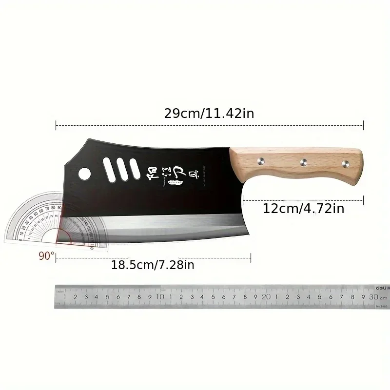 CMGF Forged Bone Chopping Knife High Hardness Thickened Bone Chopping Axe for Butchers Kitchen Knife Black Wood Handle