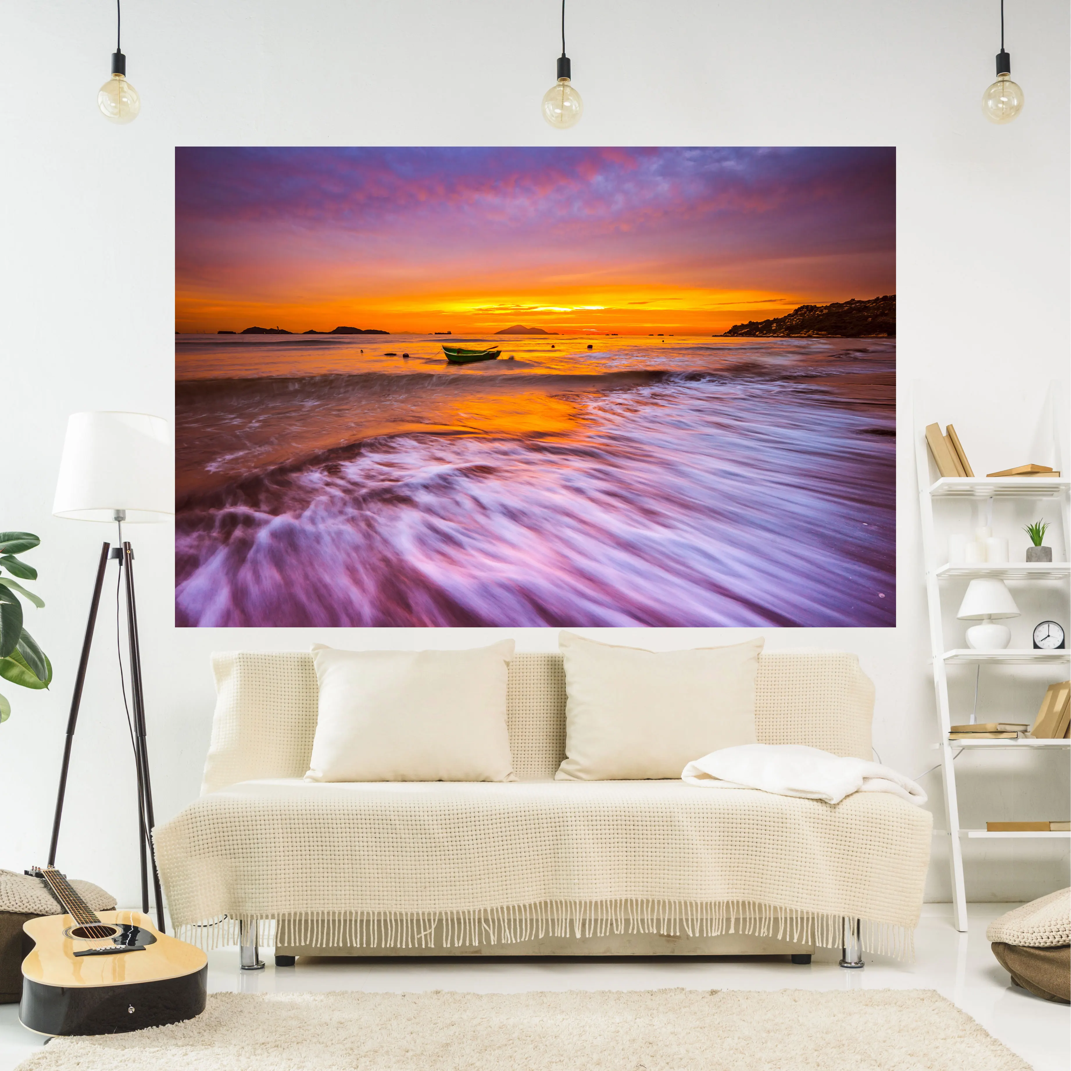 

Sunset On The Beach Tapestry Beautiful Bleak Scenery Printed Wall Hanging Carpets Home Decor Living Room Decoration