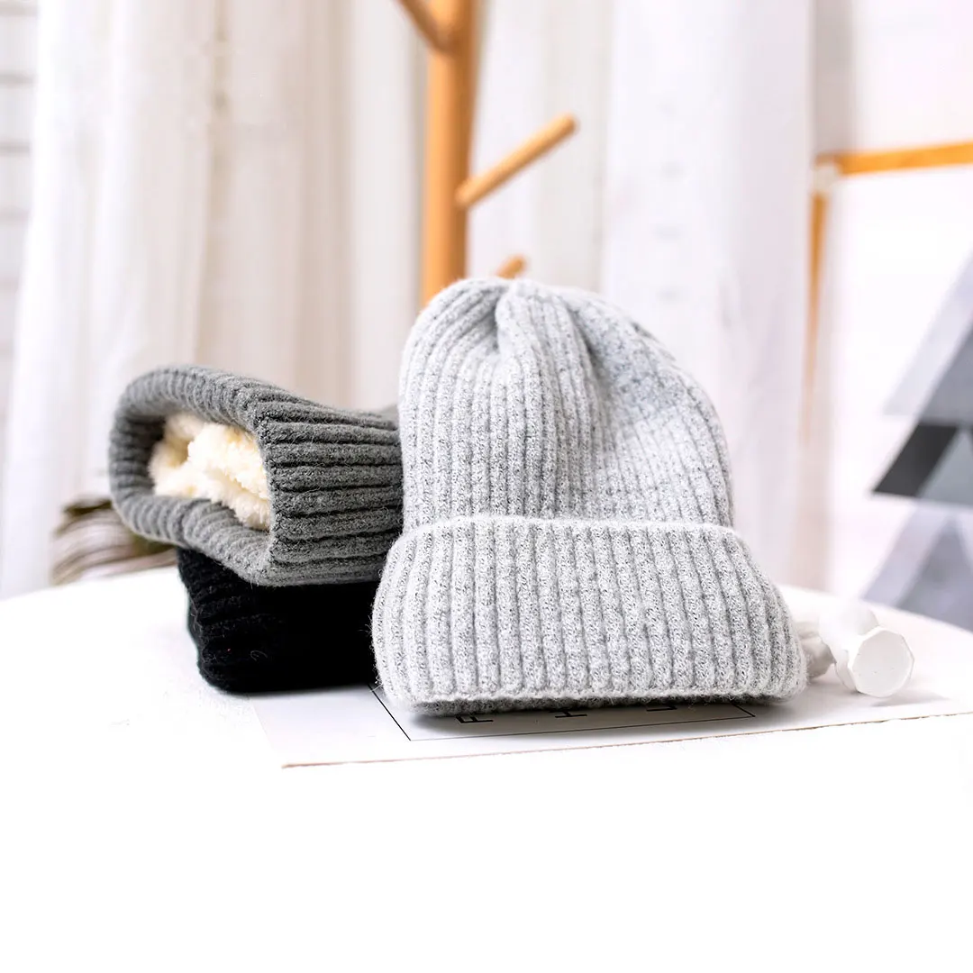 2024 Plush Thick Warm Beanie Men Skullies Beanies Hat for Women Bonnet Hip Hop Caps Chapeau Femme Hats Cap Chapeau Homme Bonnets