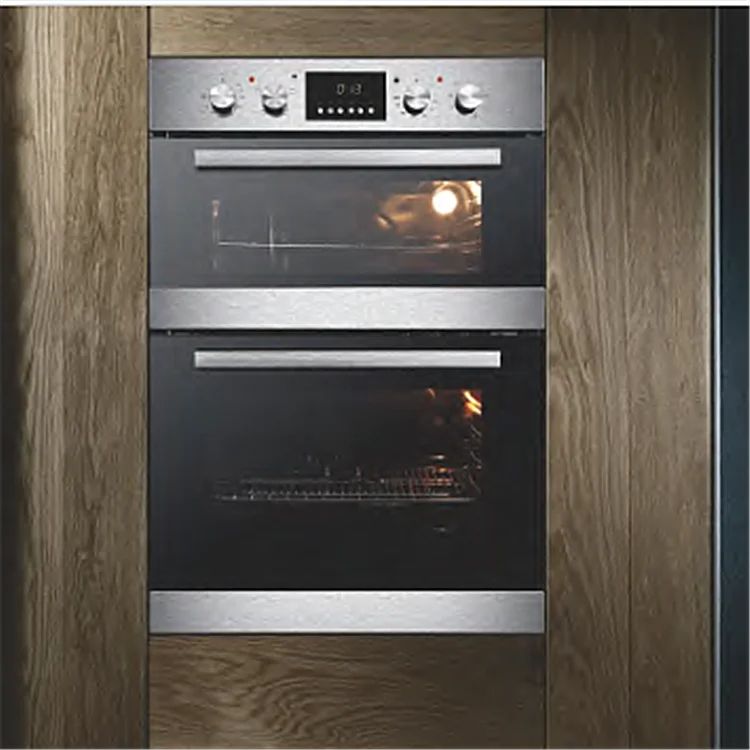 New Products 60cm Black Glass and Stainless Steel  Built-in Double Ovens