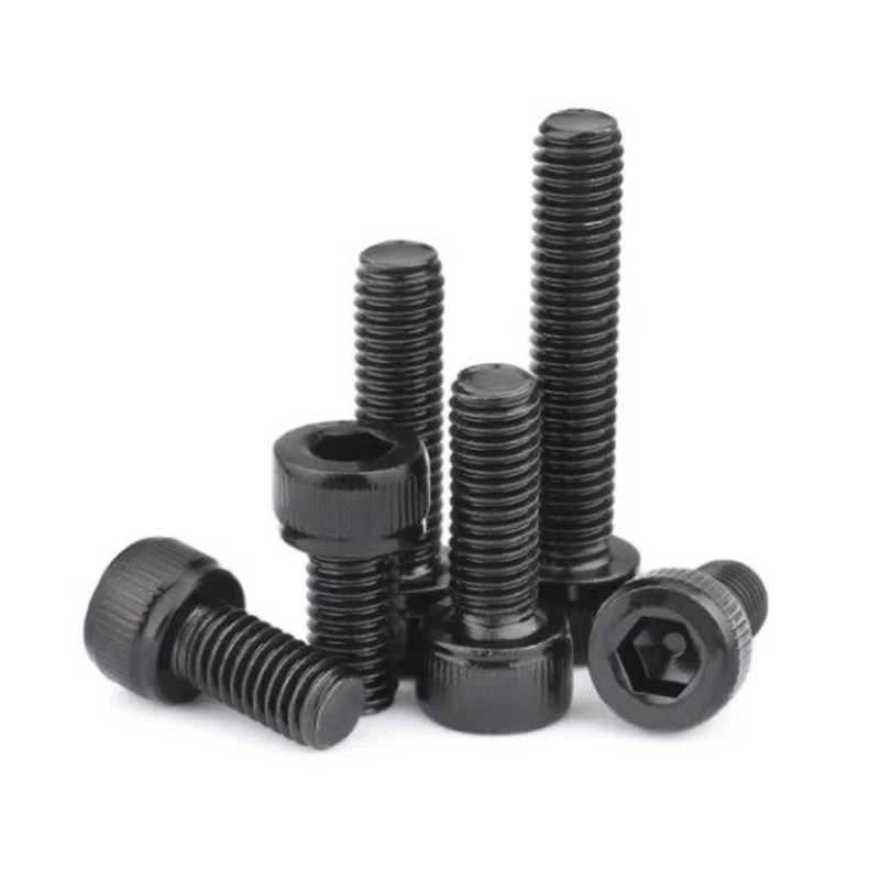 10-200pcs M2 M2.5 M3 M4 M5 M6 M8 M10 M12 Black 304 Stainless Steel Cup Head Hex Screw Cylindrical Head Extended Bolt