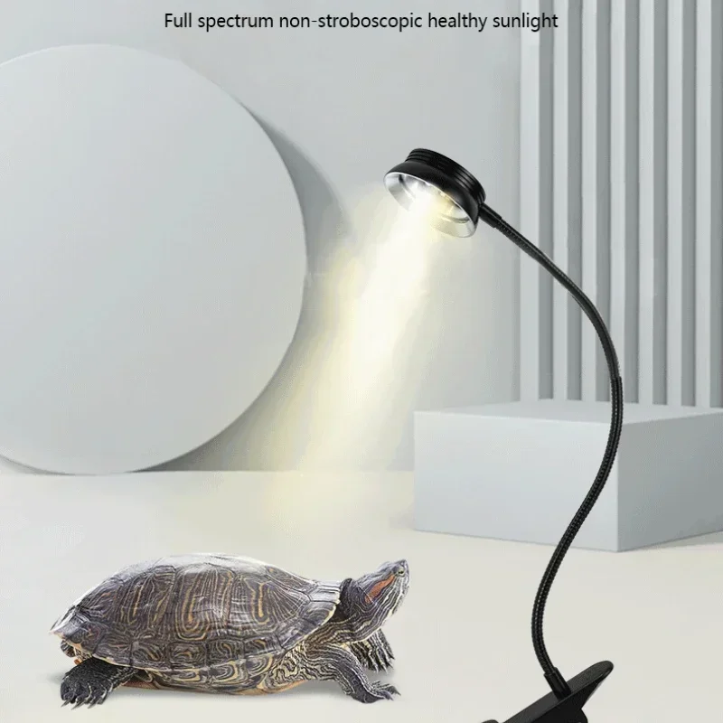 Reptile Lamp Holder Set with Timable 360 Degree Rotation Heating Lamp Clip Uva+Uvb Reptiles Full Spectrum Lamps Clips for Turtle