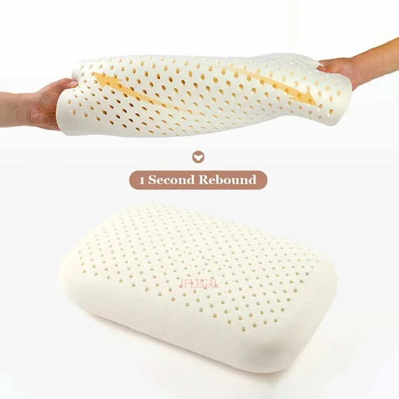 JFLEGAL Cuscino in lattice Gomma naturale Cuscino per il collo inodore Il sonno non colassa 85% naturale Travesseiro Lattice Almohada Oreiller