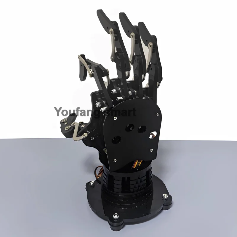 Nuovo assemblato 5 Dof Robot a mano con retro in metallo Robot umanoide Dito bionico Manipolatore meccanico Artiglio Mano robot programmabile