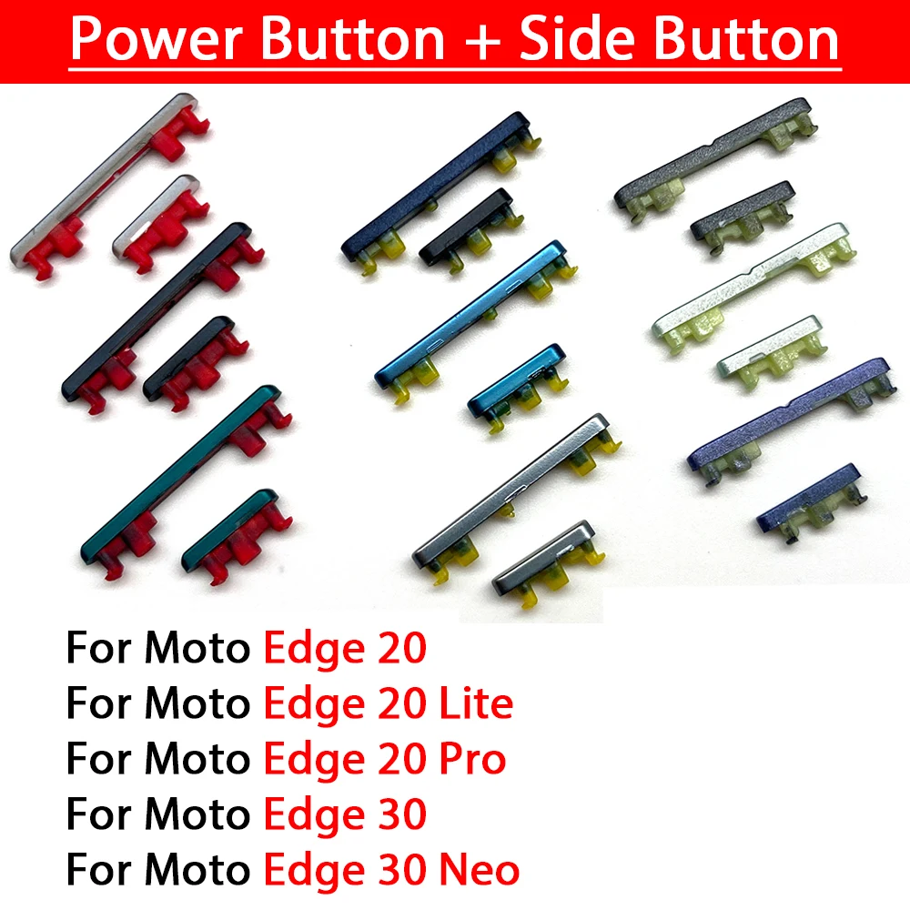 

Power ON OFF Switch Button + Side Keys Volume Buttons For Moto Edge 20 / 20 Lite 20 Pro 30 / 30 Neo Power Key Replacement Parts