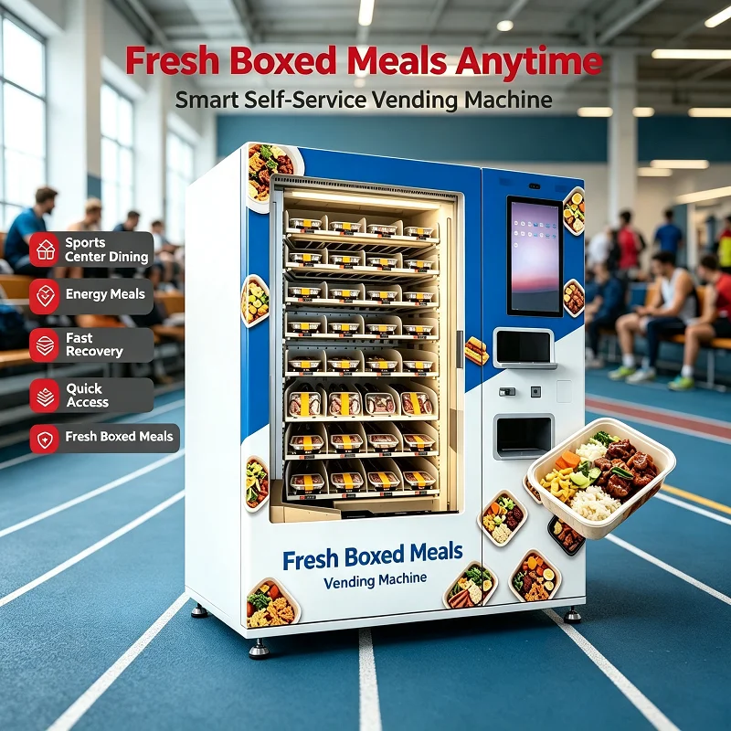Hot Food Vending Machine Automated Meal Box Dispenser Cloud-Connected Catering Equipment Commercial Vending for Office Hotel