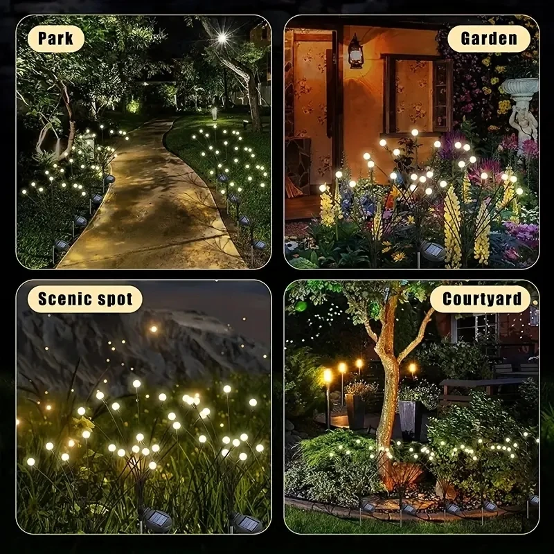 6/8/10L Solar Firefly Lights Waterproof Outdoor Garden Decoration Landscape Lights Lawn Lights Suitable for Festive Decoration.