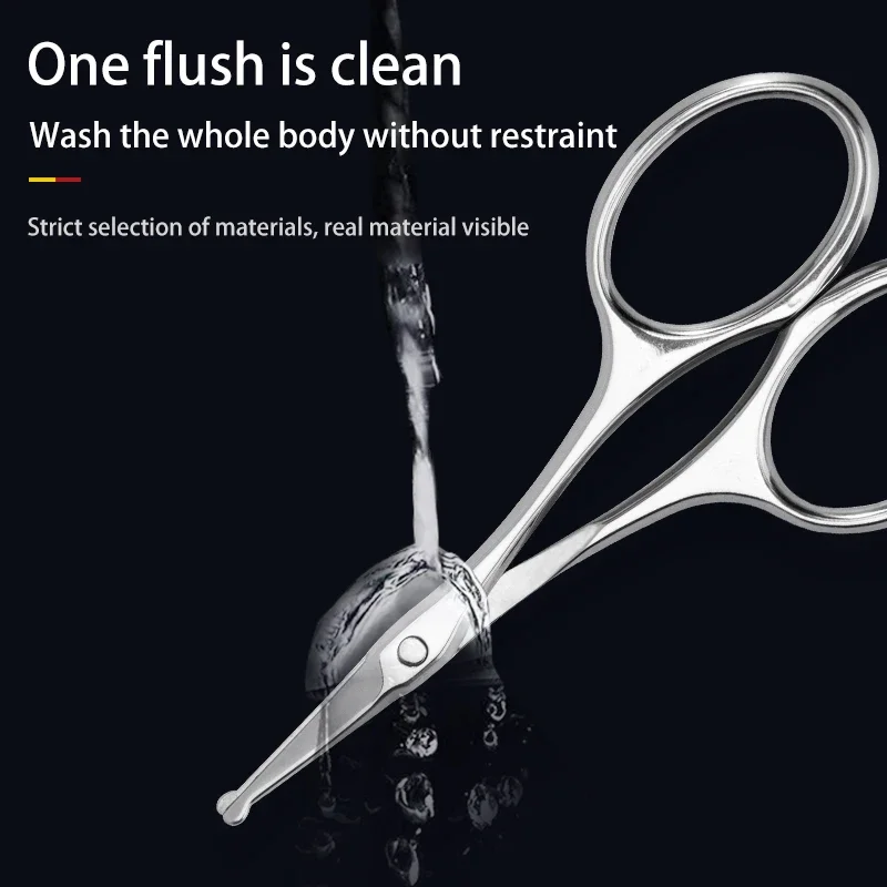 Stainless Steel Nose Hair Scissors Beauty Men And Women Eyebrow Trimming Large Curved Scissors Curved Scissors Beard Trimming Ro