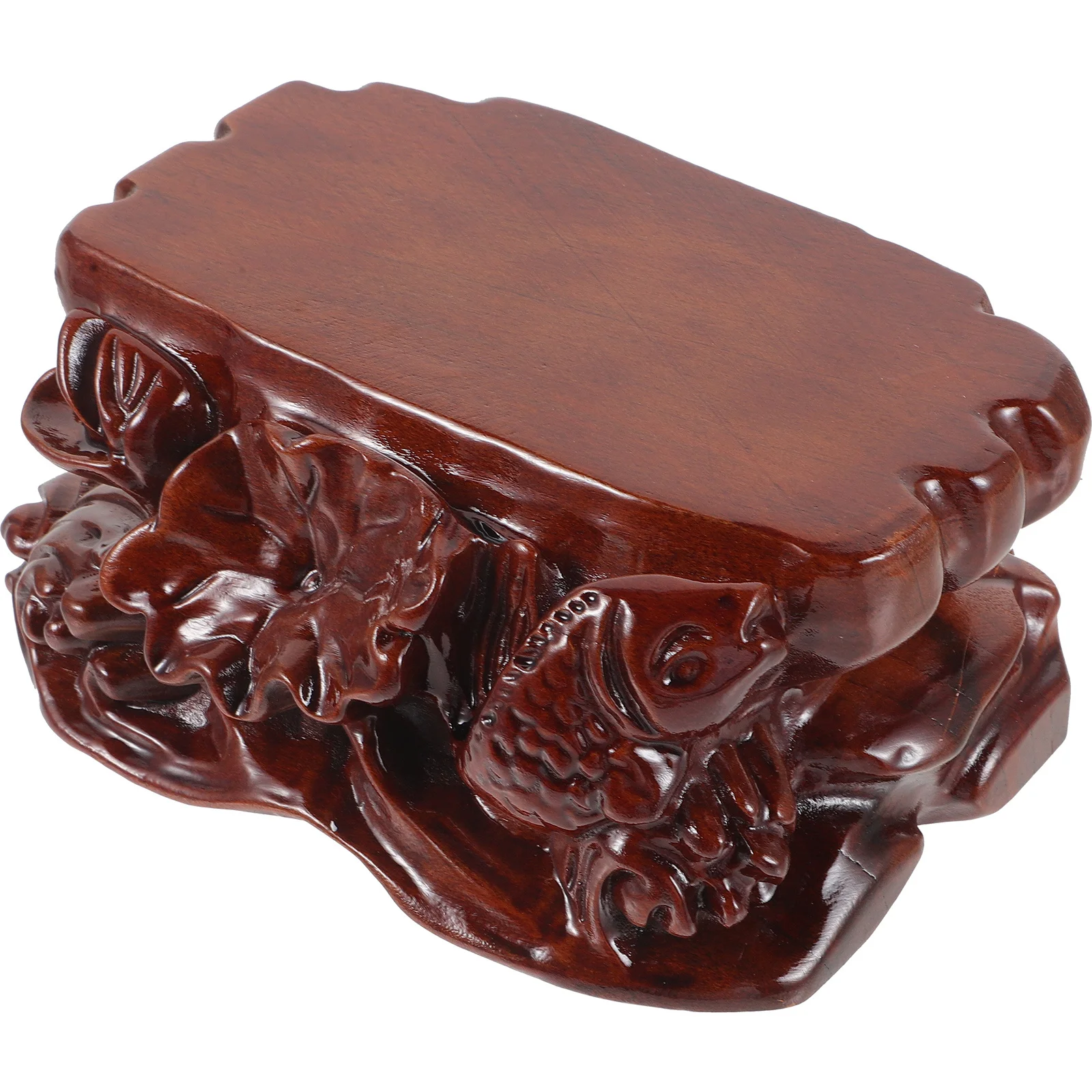 

1pcs Solid Wood Carved Pedestal Stand For Buddha Statue Flower Pot Display Asian Decorative Base Wooden Riser For Kitchen Table