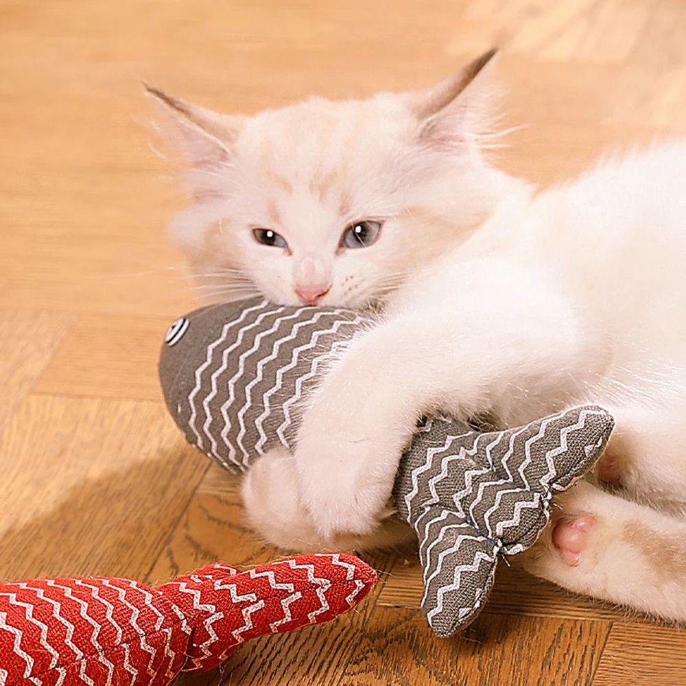 Random Fun Cat Sackcloth Fish Toy High With Catnip Fish Pet Cat Gnawing Inside The Toy Room Pet Toy image 3