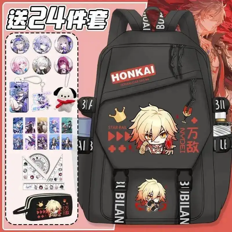 

Аниме-игра Honkai: Star Rail Cos Castorice Fugue Boothill Feixiao Lingsha и т. д. Рюкзак унисекс 2025 года с простым принтом в подарок