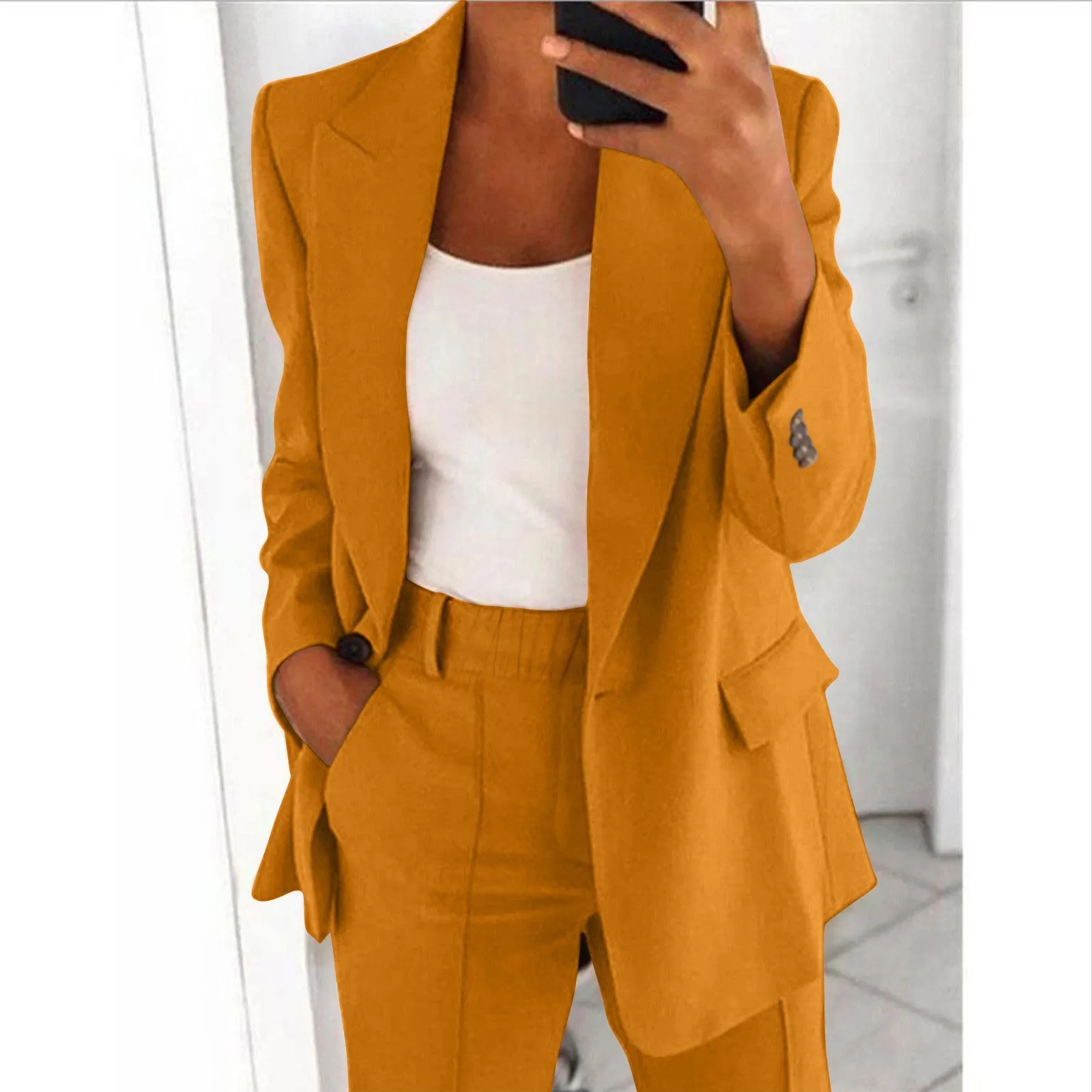 2024 Summer New Thin Jacket Blazer Casual Wide Leg Pants Two Piece Elegant Women\'s Pants Set Office Outfits Business Clothing