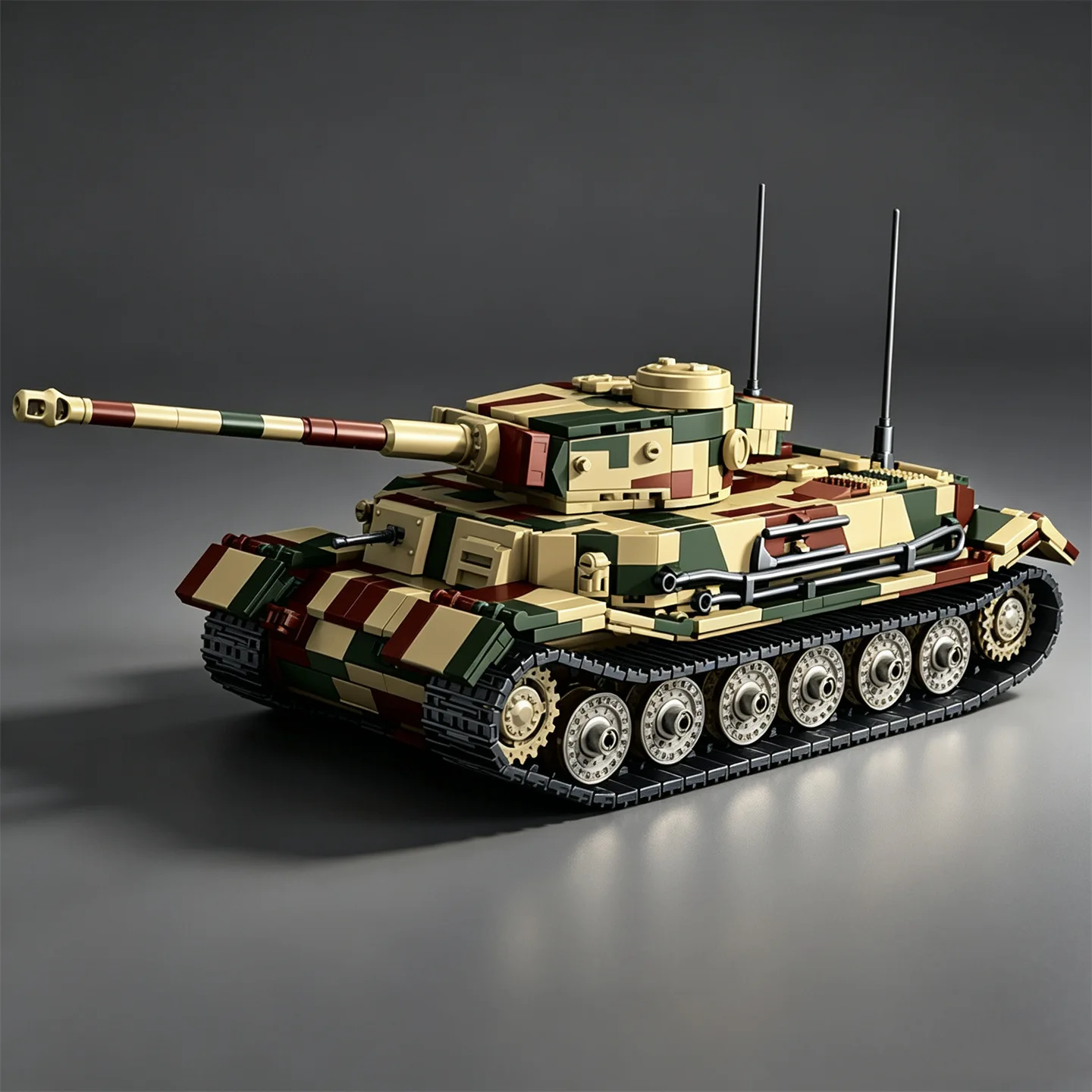 

MOC Military Series (Panzerkampfwagen VI Tiger (P)) Main Battle Tank Building Block Model Kit—A Gift for Military Enthusiasts