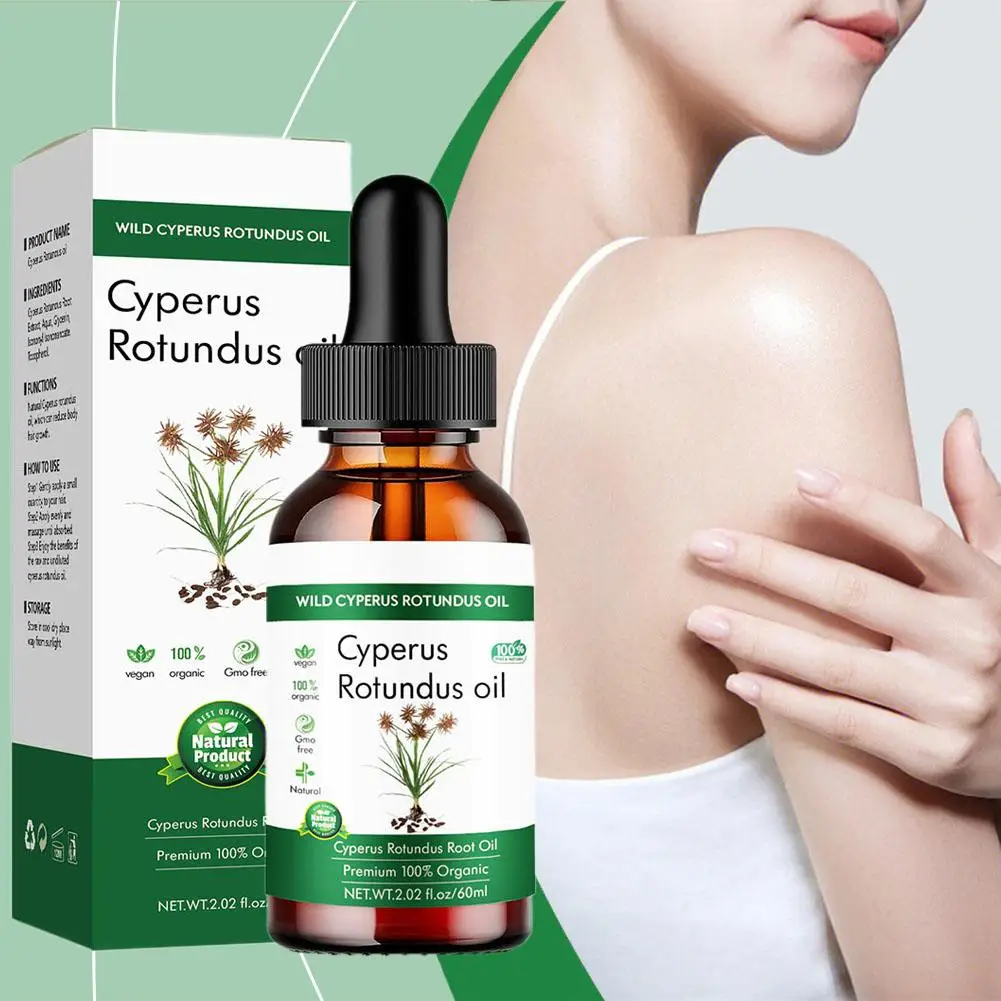 60ml Natural Cyperus Rotundus Hair Removal Oil Gentle Care Reduces Body Hair Growth Moisturizing Nourishing Cypress Oil Adult