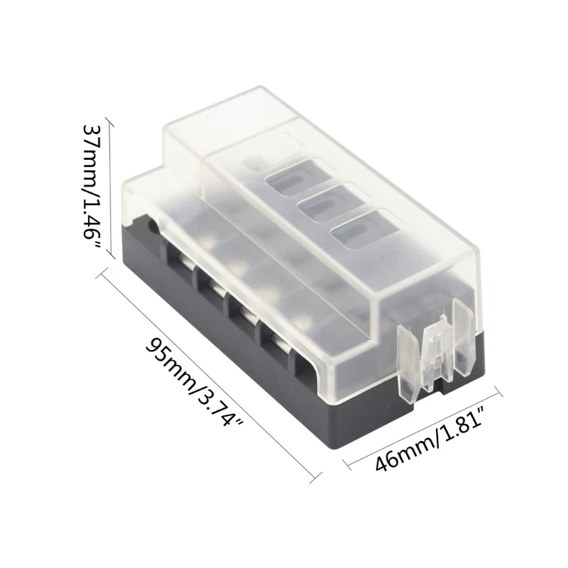 100A 4 Way Blade Fuses Block Fuses Box with Positive Power Inputs Negative Bus,4 Circuit Fuses Holder ATC/ATOFuses Block