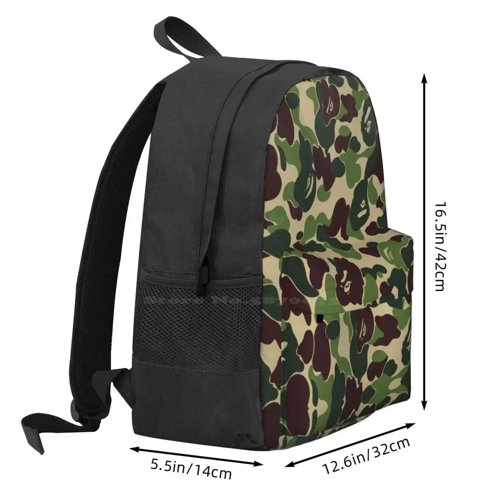 Monkey Camo (Regular Camo) Hot Sale Schoolbag Backpack Fashion Bags Bathing Pager Tokyo Japanese Street Wear Hype Beast Hiphop