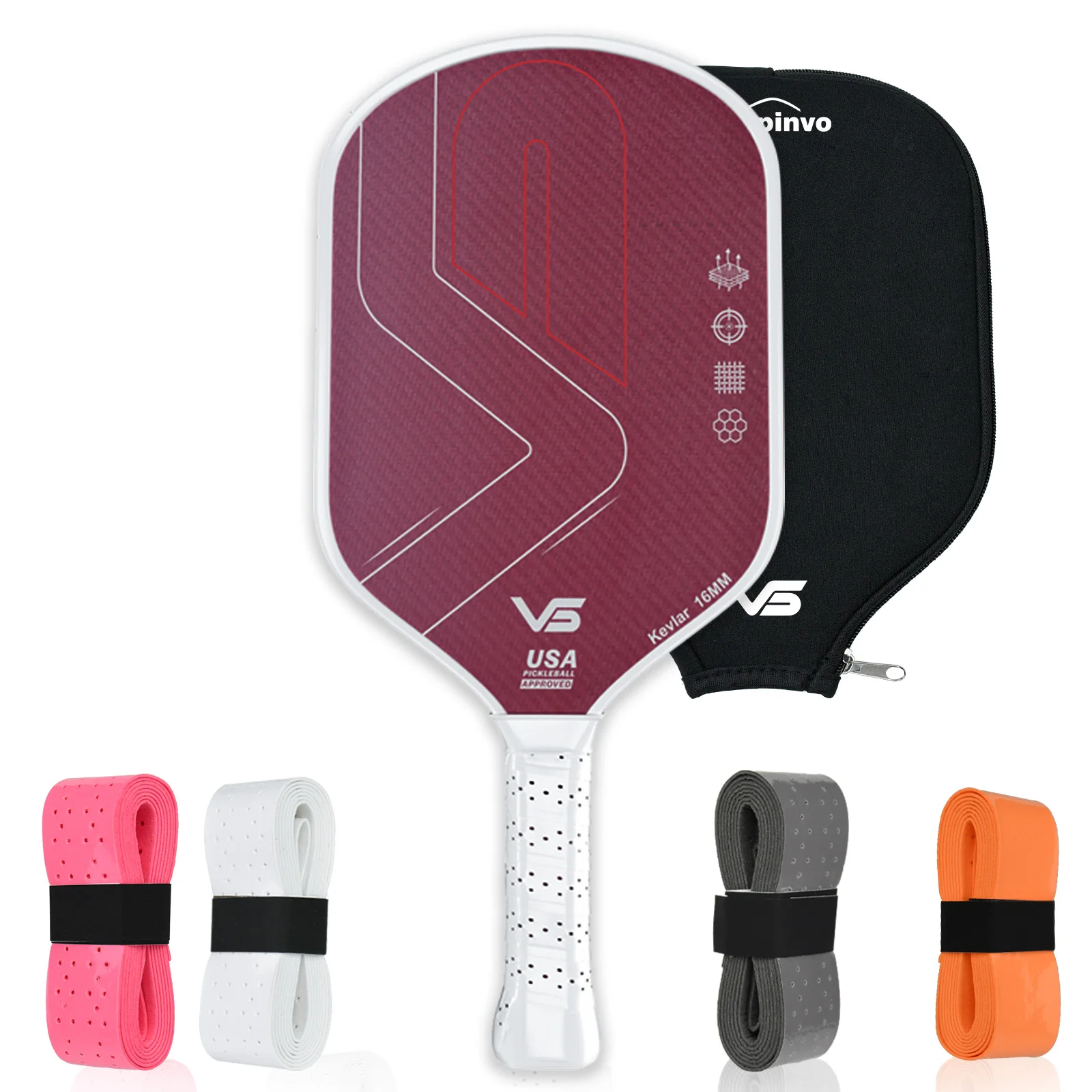 

Hot-pressed Kevlar T700 Carbon Fiber Pickleball Paddle Set 16mm with Full Accessories Advanced Offensive Paddle