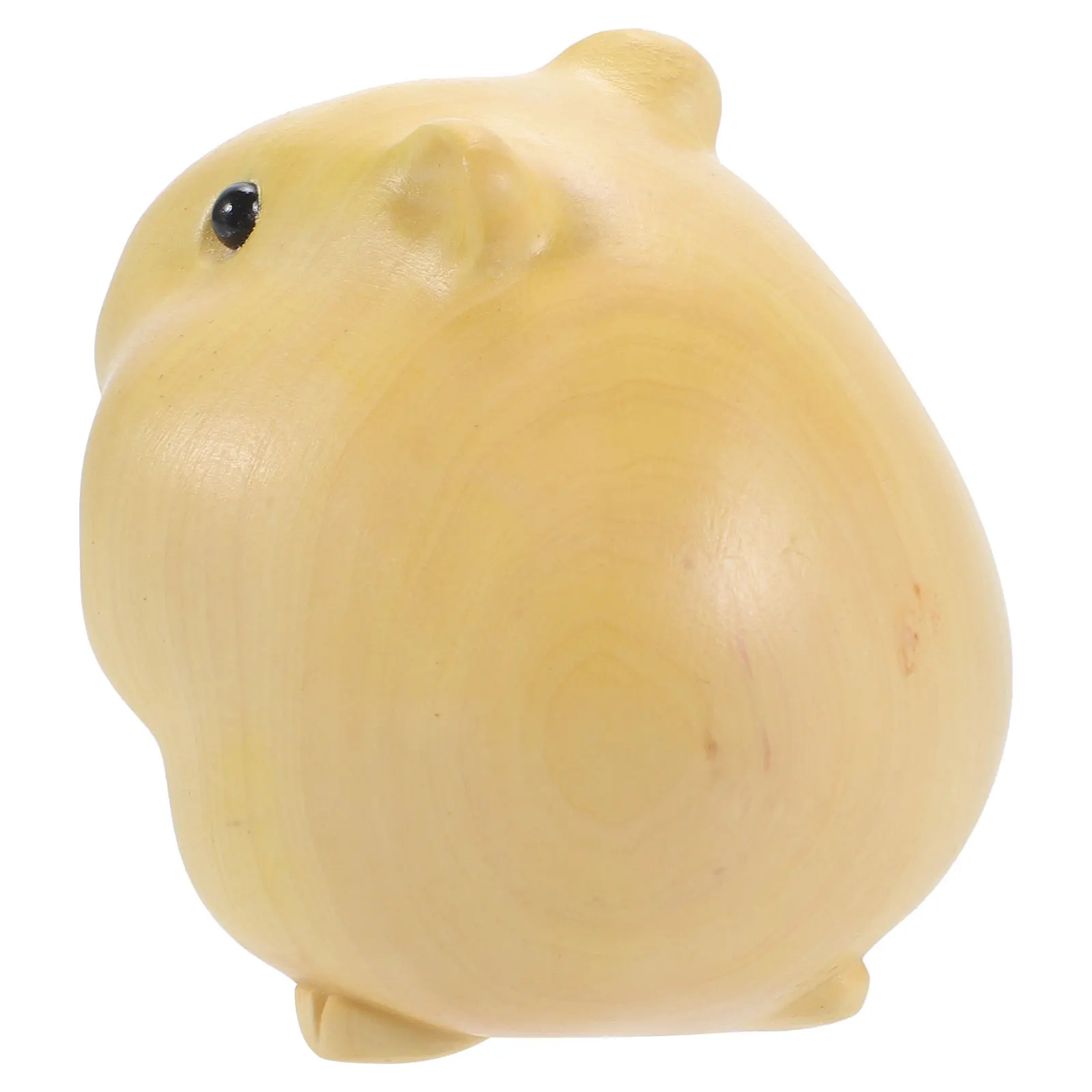Wooden Hamster Statue Wood Carving Cute Animal Decor Mini Size Home Garden nament Wood Animal Craft Household