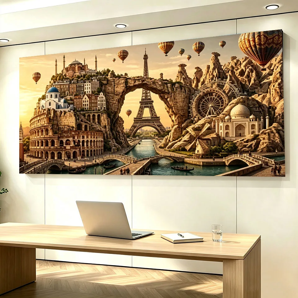 DIY Diamond Painting Famous European Buildings Full Square Round 5D Diamond Embroidery Full Drill Mosaic Craft Kit Unique Gift