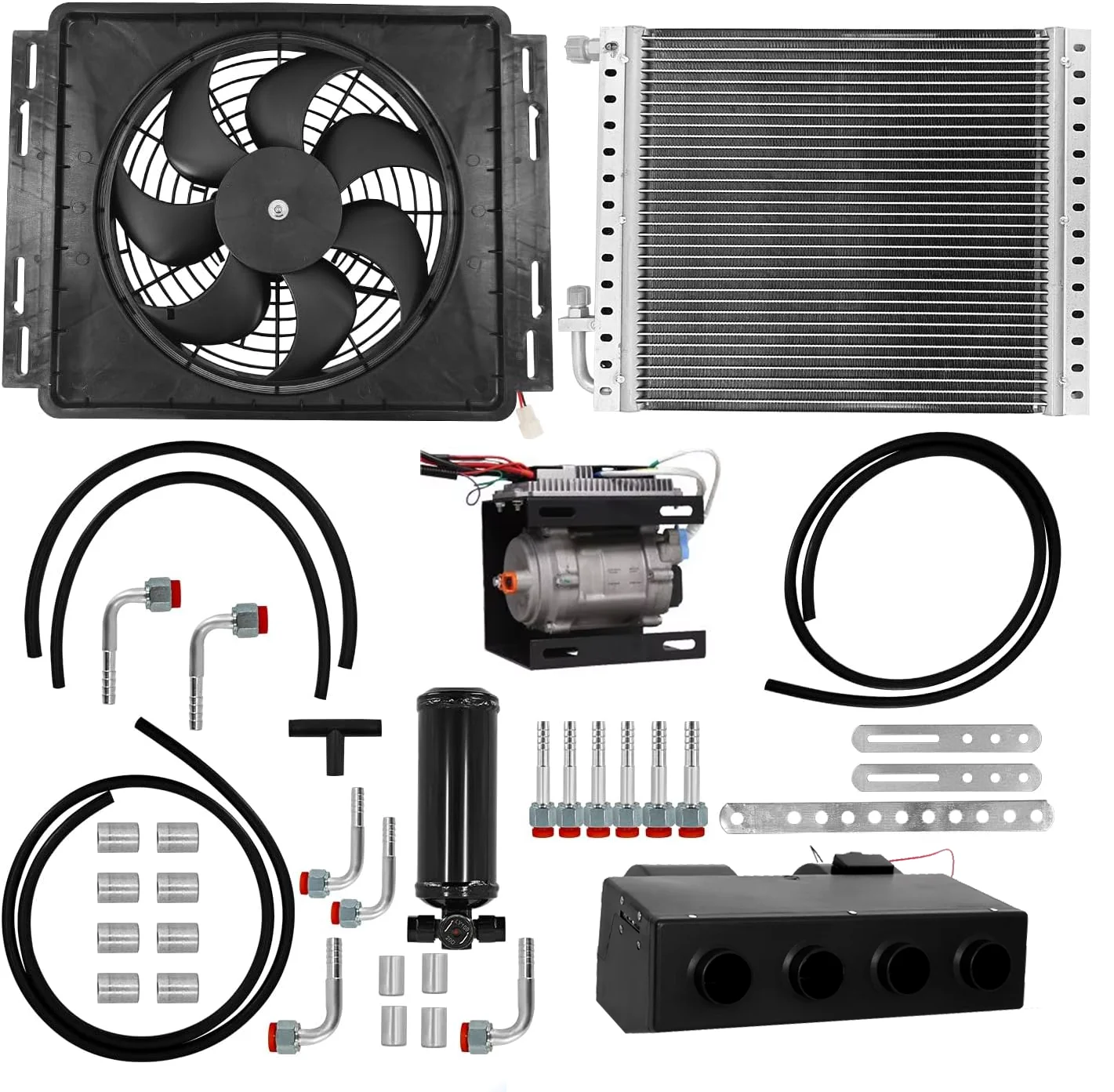 شاحنة مكيف الهواء 12 فولت 24 فولت الكهربائية سبليت تكييف الهواء وقوف السيارات وحدة التيار المتناوب لشبه شاحنة متنقل جرار مقطورة تخييم