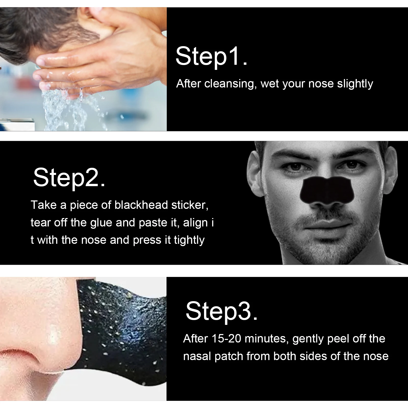 10-100Pcs Nose Blackhead Sticker Strip Mask for Nose Deep Cleaning Firming Shrink Pore Unisex Exfoliating Nasal Nose Skin Care