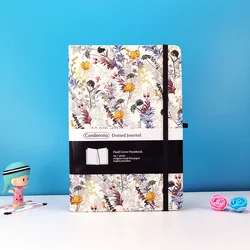 Cuaderno liso Floral, banda elástica 150gsm, papel grueso A5, tapa dura, diario en blanco