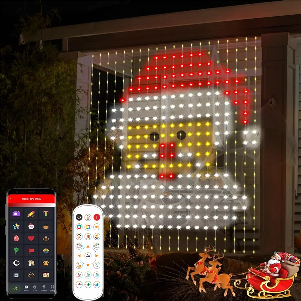 

Smart Curtain Lights, 400 LED USB Curtain String Lights with App Remote Control,DIY for Backdrop Birthday Mother's day Gift