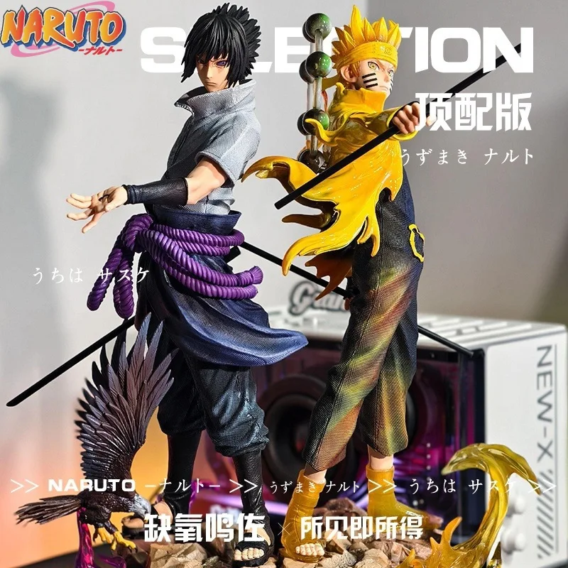 

New Model Hypoxia Uzumaki Naruto Uchiha Sasuke Ninja GK Peripheral Ornaments Trendy Play Birthday Gift Anime Figure Model Doll