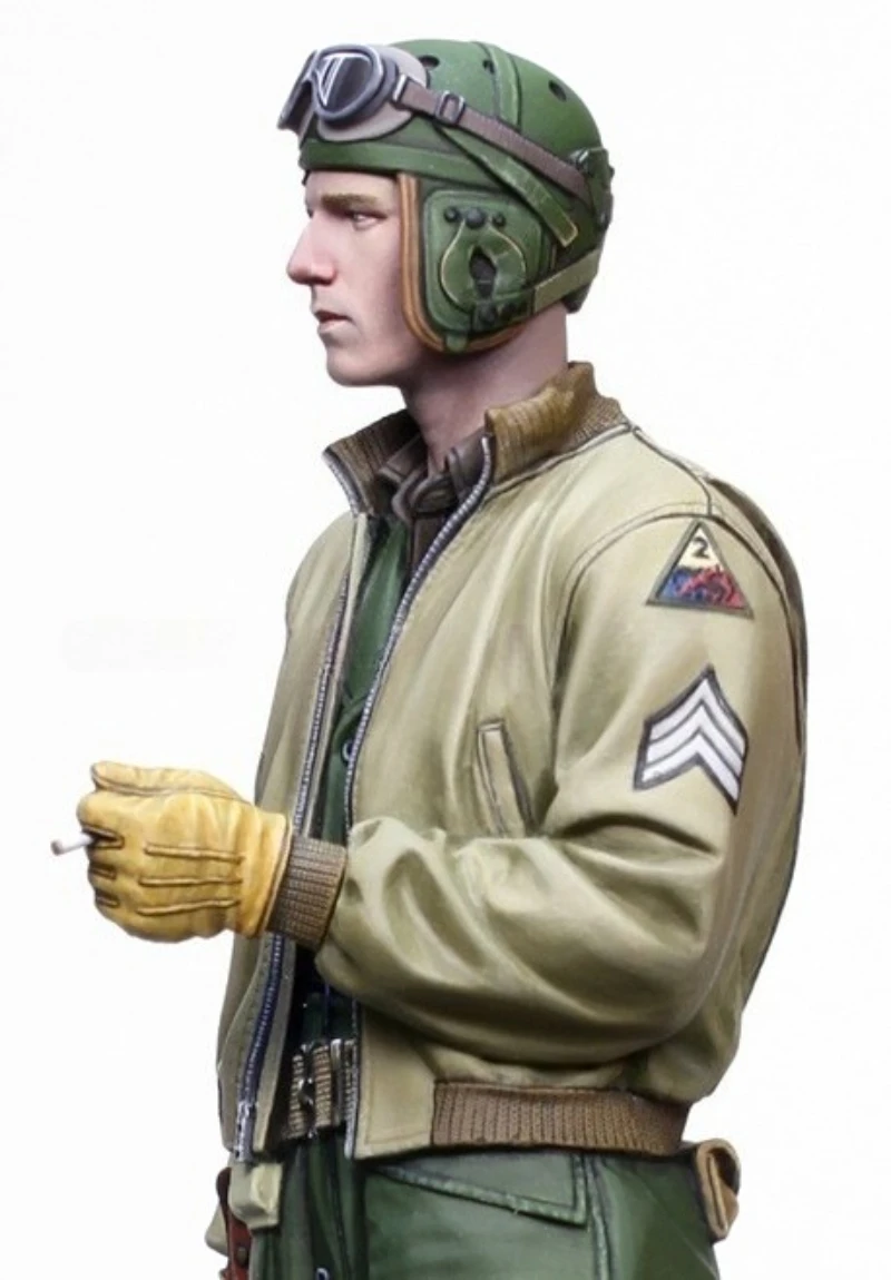 Kit de figurines en résine moulée sous pression, échelle 1/16, soldat pilote 2AD de l'armée américaine, personne seule, non assemblé et non peint