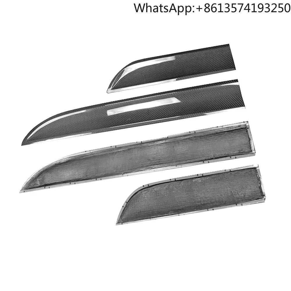 

For Real Dry Carbon Fiber Universal Front Bumper Canards Trims Body Kit for Porsche Macan 2015-2018