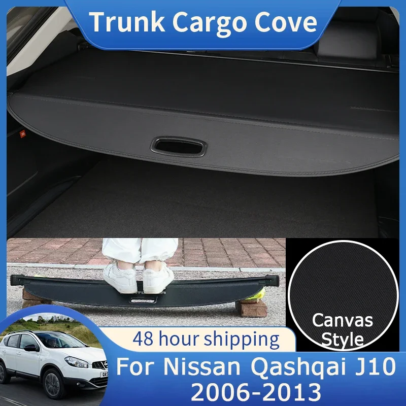 Rear Trunk Cargo Cover For Nissan Qashqai J10 Dualis 2006~2013 Curtain Luggage Privacy Security Shield Waterproof Accessories