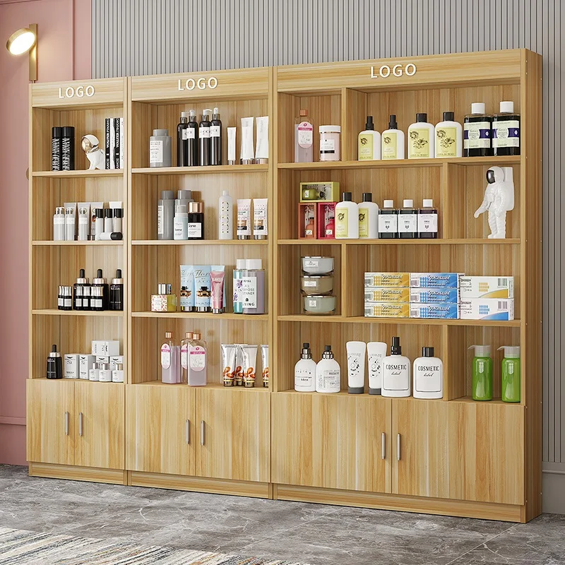 Cosmetics Display Cabinet Beauty Salon Product Cabinet Beauty Shelf Display Shelf Haircut Sample Display Store Container