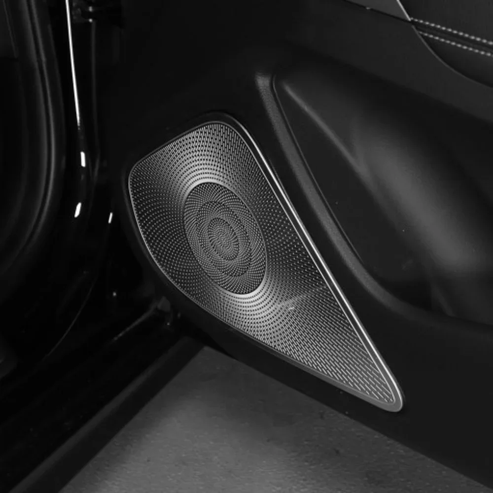 باب السيارة غطاء مكبر الصوت ل Genesis G70 الفولاذ المقاوم للصدأ الداخلية صب الديكور مكبر الصوت لوحة ملصقات اكسسوارات السيارات #6