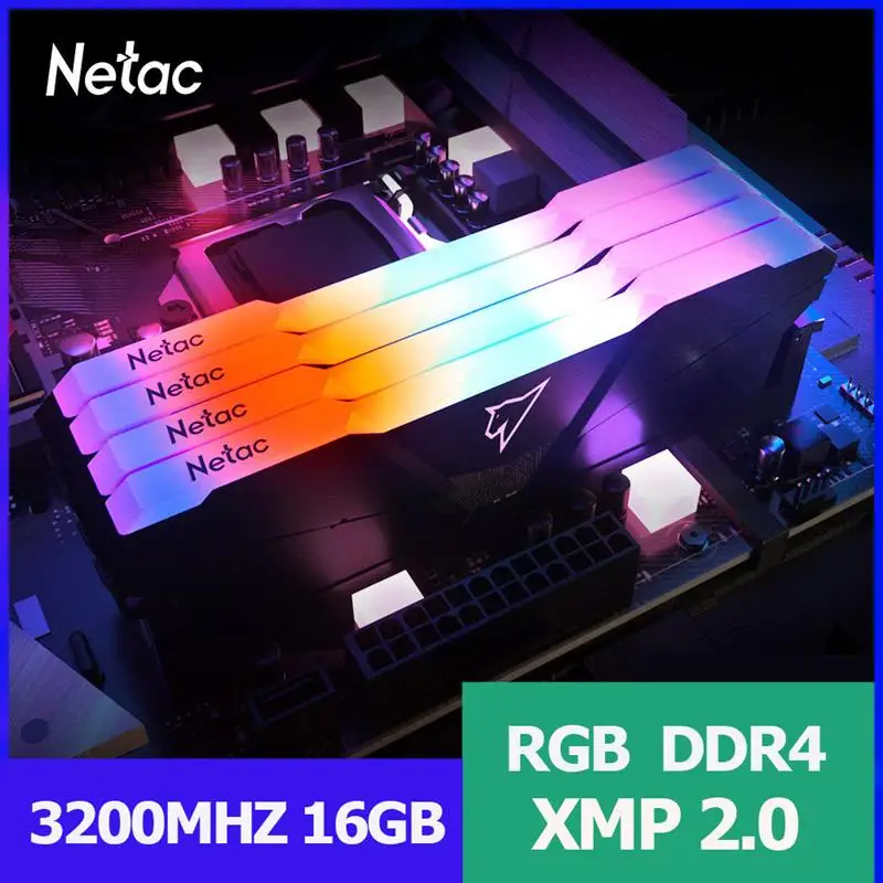 

New Netac Ram memory ddr4 memory 3600mhz ddr4 RGB ecc 3200MHz 3600mhz 8GBx2 16GB 32GB XMP 1.35v for Desktop Gaming Memory