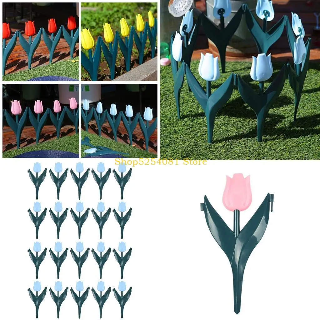 AXYC 20 Pieces Artistic Floral Border Fence Perfect For Enhancing Garden Beauty