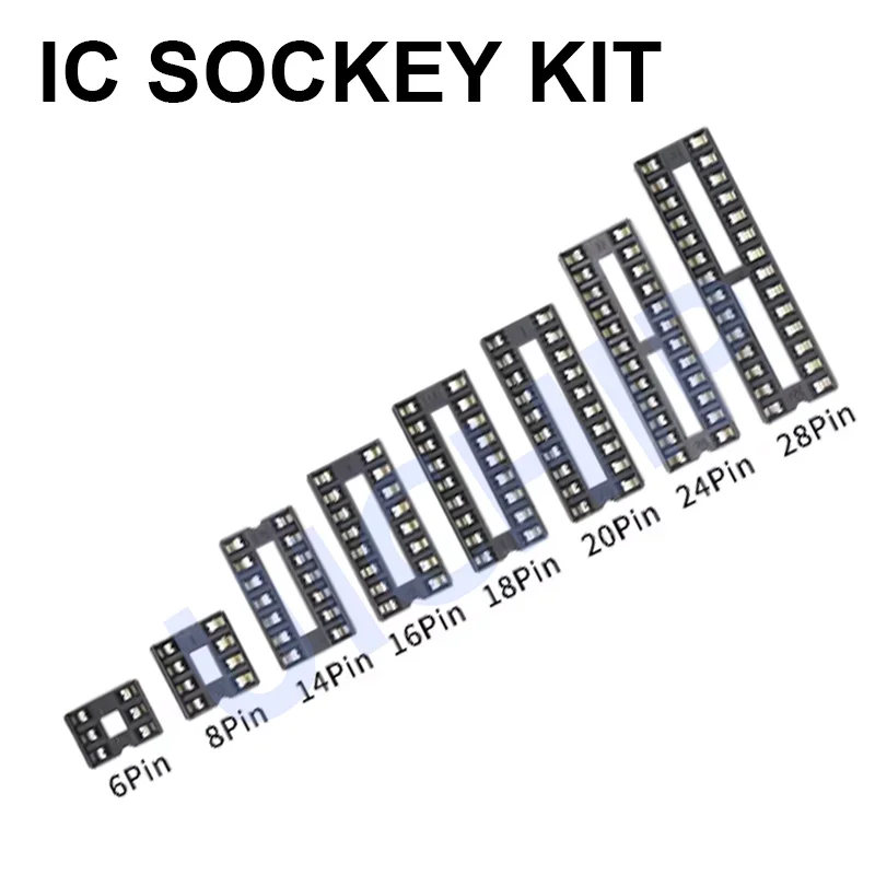 66PCS / box DIP IC Sockets Adaptor Solder Type Socket Kit 6,8,14,16,18,20,24,28 pins