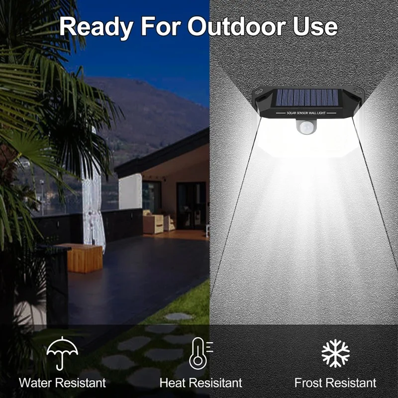 3 Modes Split Solar Lights Outdoor Waterproof with Motion Sensor Floodlight Remote Control for Patio Garage Backyard Wall Lamps