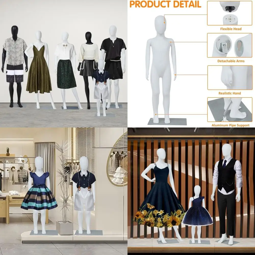 

Adjustable 43.3 Poseable Child Mannequin for Fashion, Photography, and Window Displays