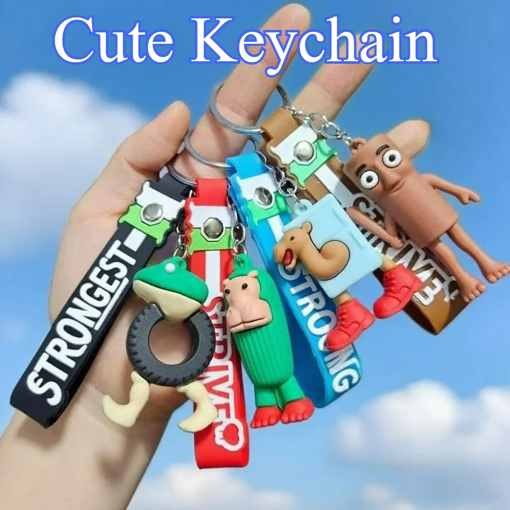 Tung Tung Sahur Brainrot Animals Keychains for Accessories Funny Sigma Skibidi Rizz Cat Silly Meme Keyrings Fans Friends Gifts