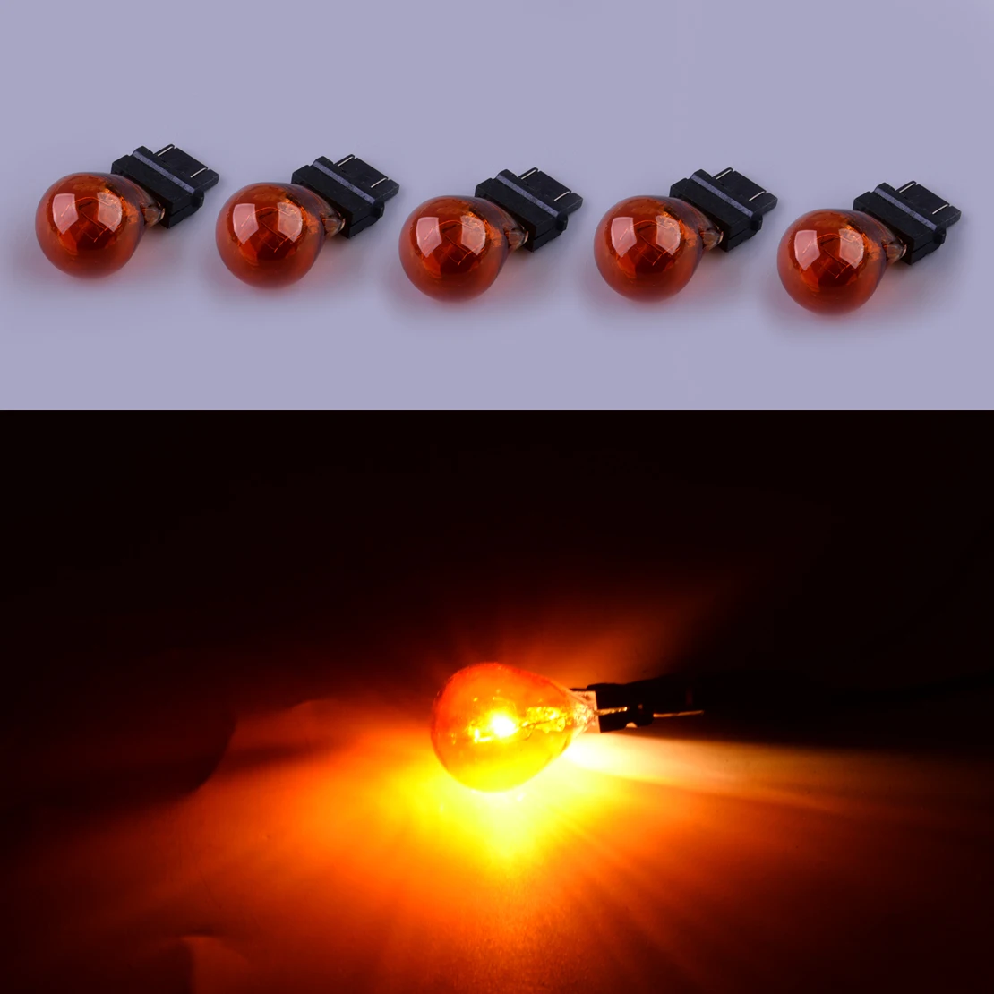

5 шт. 3157 Янтарный 12 В Универсальный автомобильный указатель поворота Парковочная лампа DRL Галогенная лампа Plug & Play