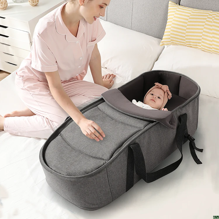 

2 In 1 Portable Bassinet Baby Bed Nest Backpack Cribs With Bear Snuggle Swaddle Lounger For Hospital Park Use