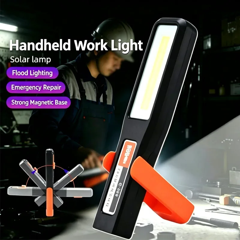 Multifunctional Mechanic Work LightLED Portable Auto Repair Lamp USB Fast Charging Strong Magnetic Back 360° Swivel Bracket