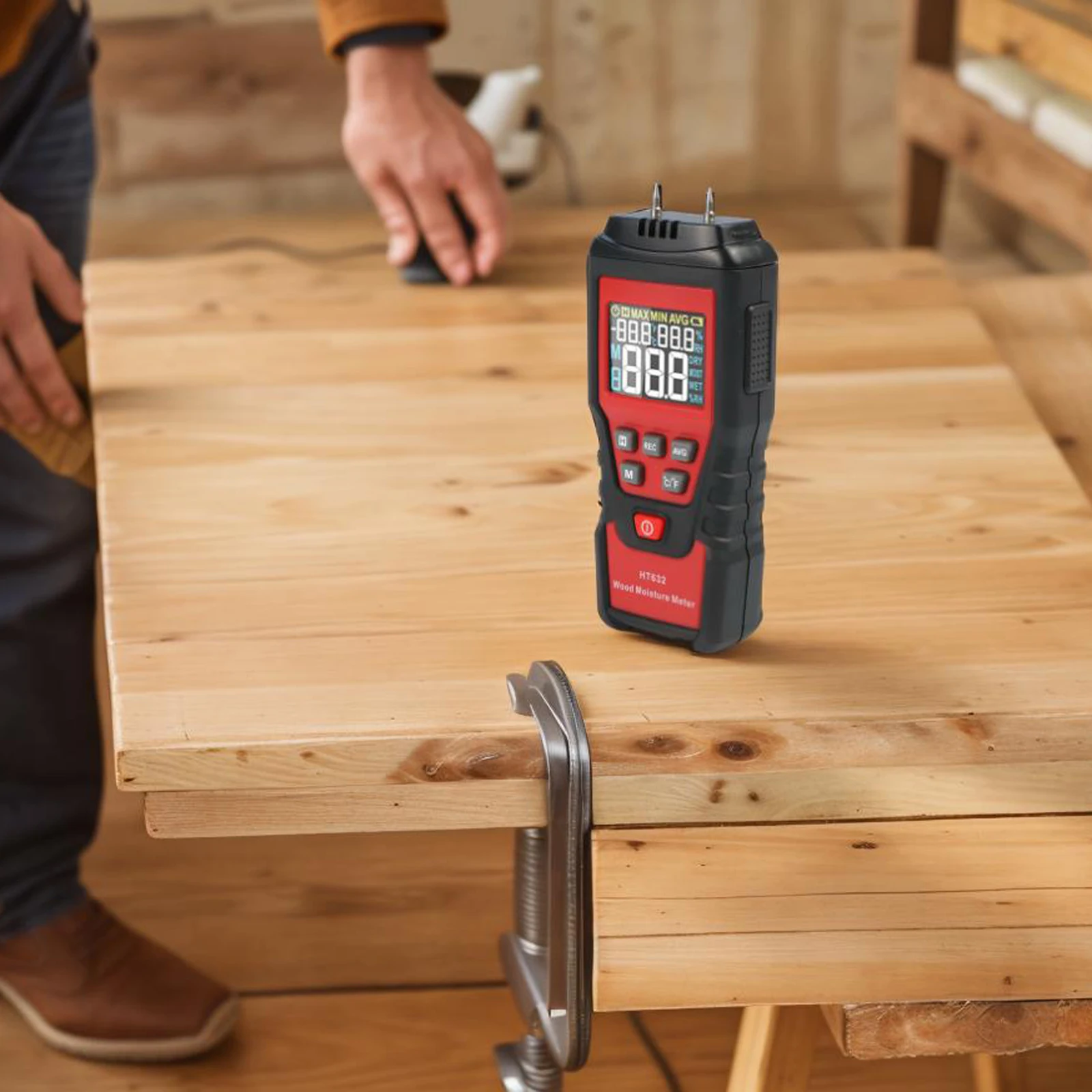 

Digital Wood Moisture Meter HT632 for Measuring Moisture Content in Various Wood Types and Construction Materials