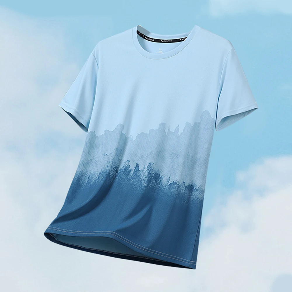 Men's T-shirt Summer Refreshing and Breathable Material Quick drying Round Neck Fashion  Pattern leisure Fitness Versatile