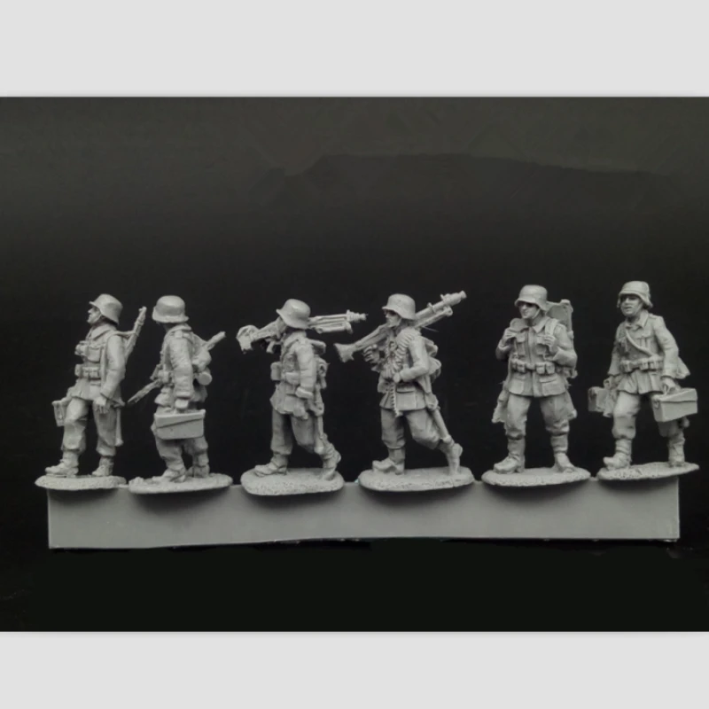 Resin Die-Casting Character Model 1/72 GK Machine Gun Team Marching Walking Status Free Shipping