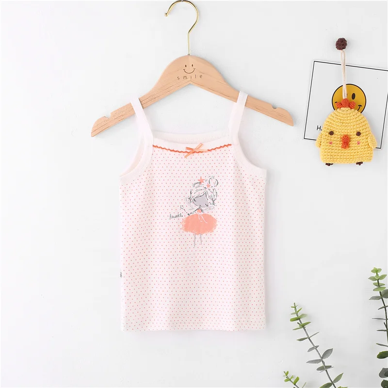 【LF】Girls Camisoles 100-160cm Cotton Kids Tank Tops Fashion Singlet Undershirts for Summer