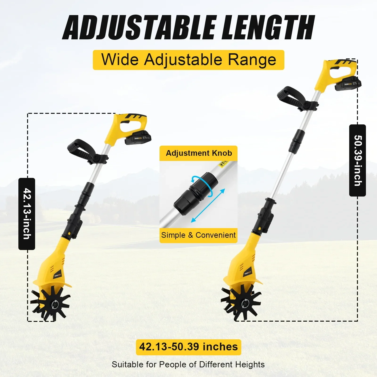 Electric Rototiller Garden Cordless Tiller Soil Cultivator Rechargeable Tilling For Efficient Weeding And Aeration