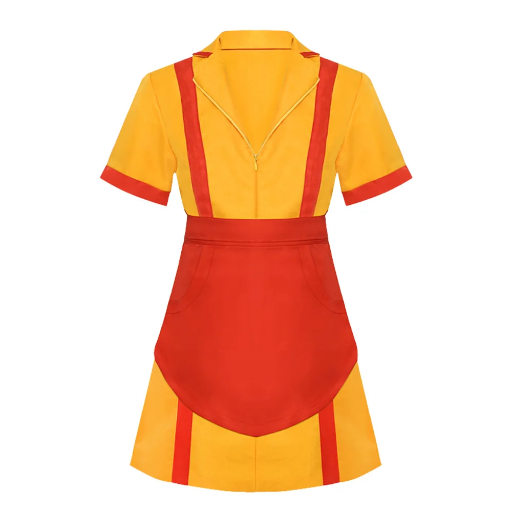 2-broke Girls Fast Food Work orm Halloween-kostuum Cosplay orm Faillissement Zusters Toneelkostuum Dames Faion