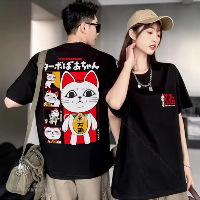 أنيمي دانداان توربو الجدة Okarun غسلها تأثيري حلي اليابانية Y2K الصيف الرقبة زائد S-4XL بلايز قصيرة الأكمام القطن تي شيرت